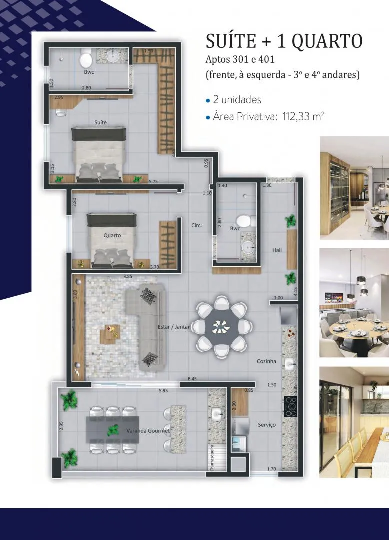 Imagem Lançamento: Apartamento no EDIFÍCIO LONDON RESIDENCE no Bairro Coqueiral em Cascavel - 178.63m² com portaria 24h