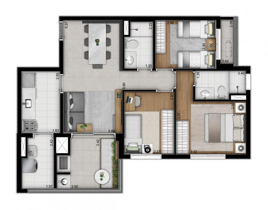 Imagem Apartamento com 2 Quartos à Venda, 64 m²em Vila Monte Alegre - São Paulo