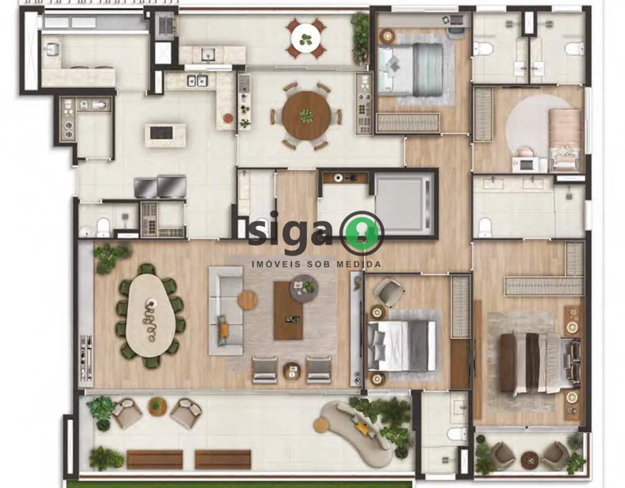 Imagem Apartamento à venda no Alto de Pinheiros de 262m² com 4 suítes e 4 vagas - São Paulo
