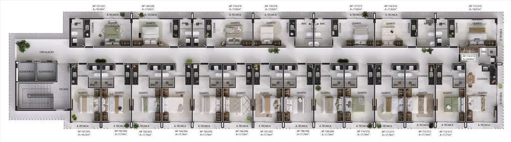 Imagem Flat com 1 dormitório à venda, 19 m² por R$ 305.132,00 - Manaíra - João Pessoa/PB