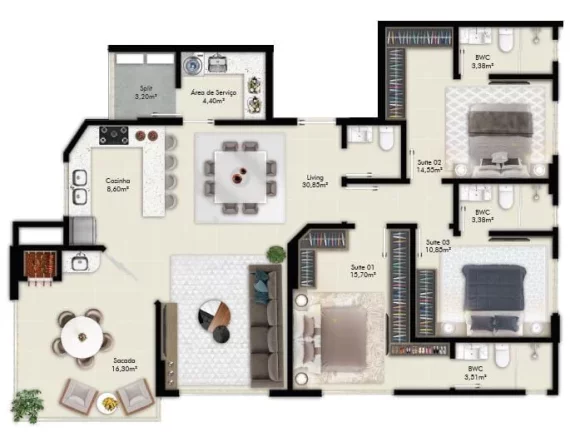 Imagem Berilo Palace Residence - Apartamento à venda no bairro Meia Praia - Itapema/SC