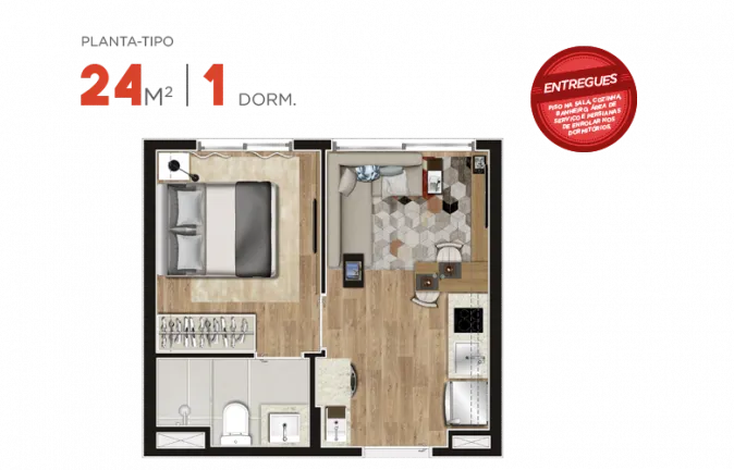 Imagem Apartamento com 1 Quarto à Venda, 24 m² em Tatuapé - São Paulo