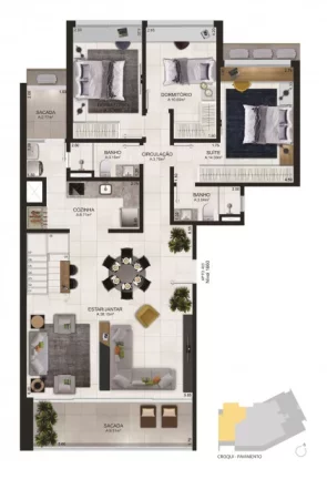 Imagem Apartamento 3 quartos para venda no bairro Beira Mar em Torres