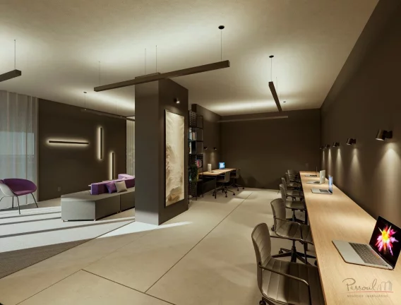 Imagem Apartamento de 1 dormitório, cozinha americana, área de serviço, e banheiro social. O Viva Trinda...