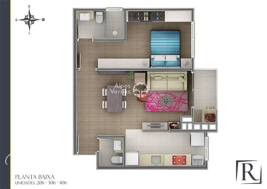 Imagem APARTAMENTO A VENDA 1 SUITE
