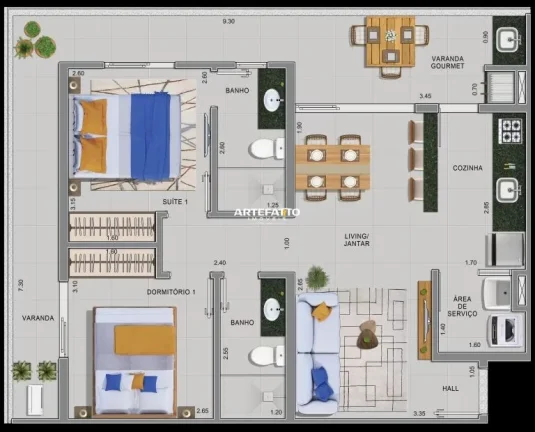 Imagem Apartamento a venda no Itaguá perto da Praça do Cristo 2 dormitórios e 1 vaga