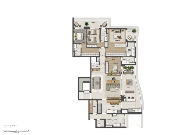 Imagem BOSQUE CEREJEIRAS - TECNISA - Apartamento de 222m², com um lazer grandioso e completo!!