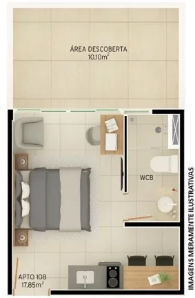 Imagem Flat à venda, 19 m² por R$ 334.997,00 - Intermares - Cabedelo/PB