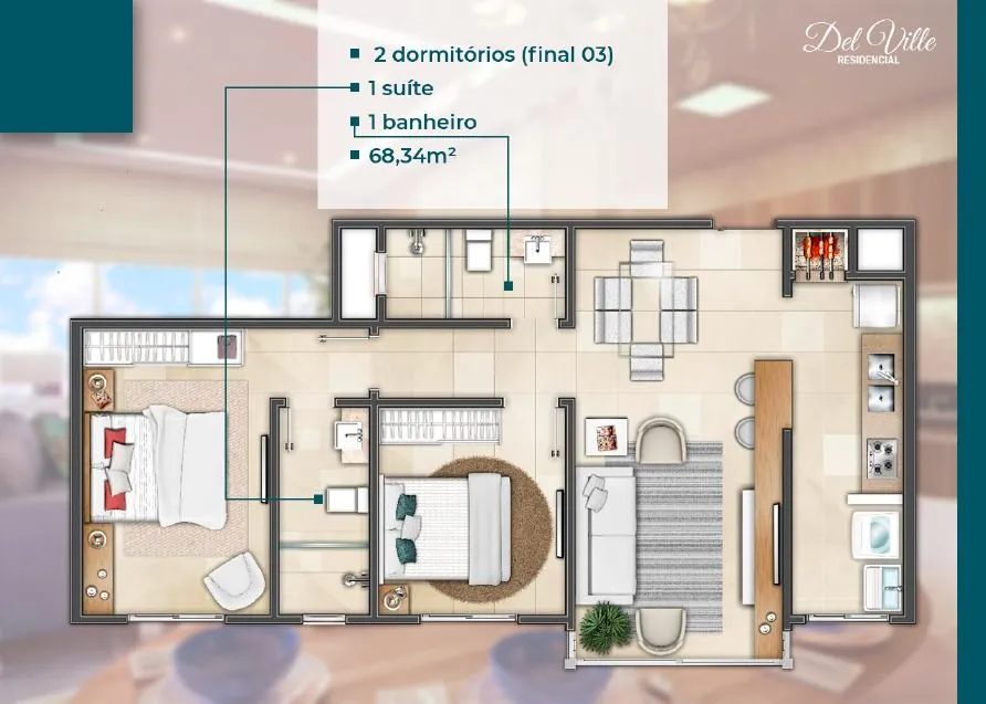 Imagem Apartamento à venda em Torres, Centro, com 2 quartos, 68.34m2