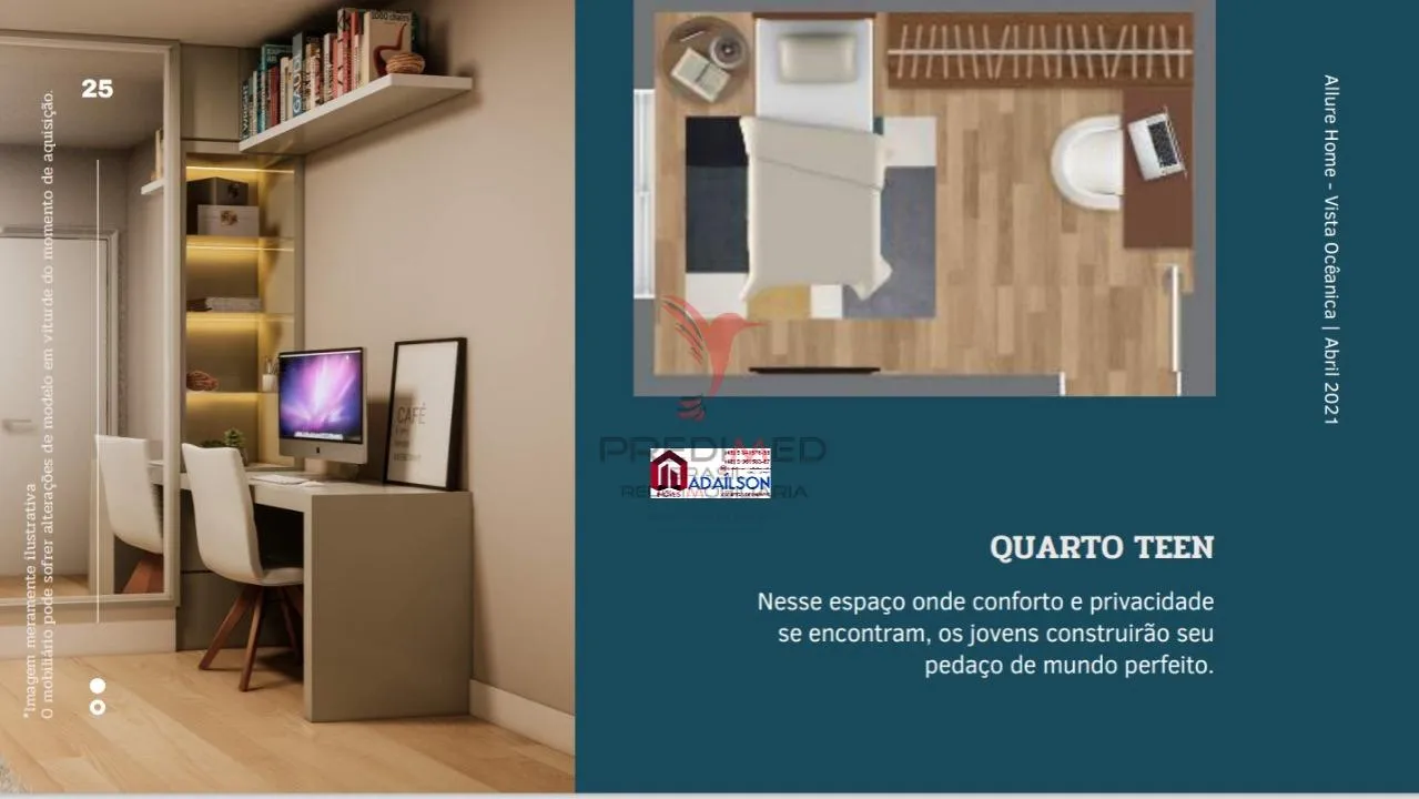 Imagem Allure Home Residence Apto 2 dorm com um suíte Barreiros - São José/SC