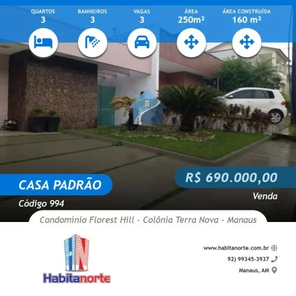 Foto do imóvel CASA NO CONDOMÍNIO FOREST HILL - COLÔNIA TERRA NOVA