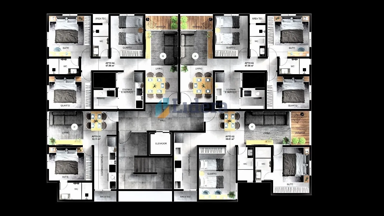 Imagem Apto - 2 Quartos - 1 Suíte - 59 m² - Bessa, João Pessoa/PB
