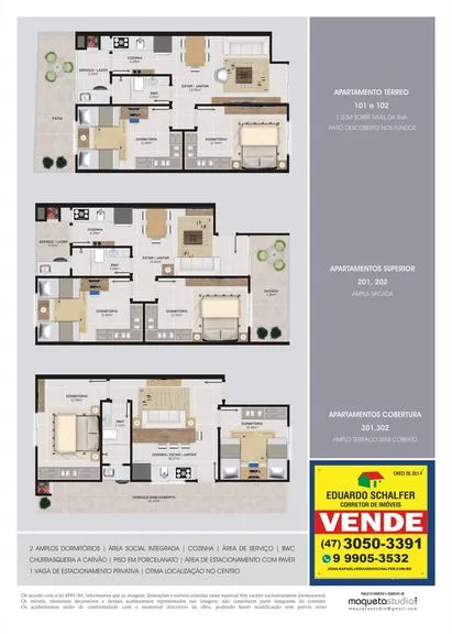 Apartamento com 2 Quartos à Venda, 65 m² em Lídia Duarte - Camboriú