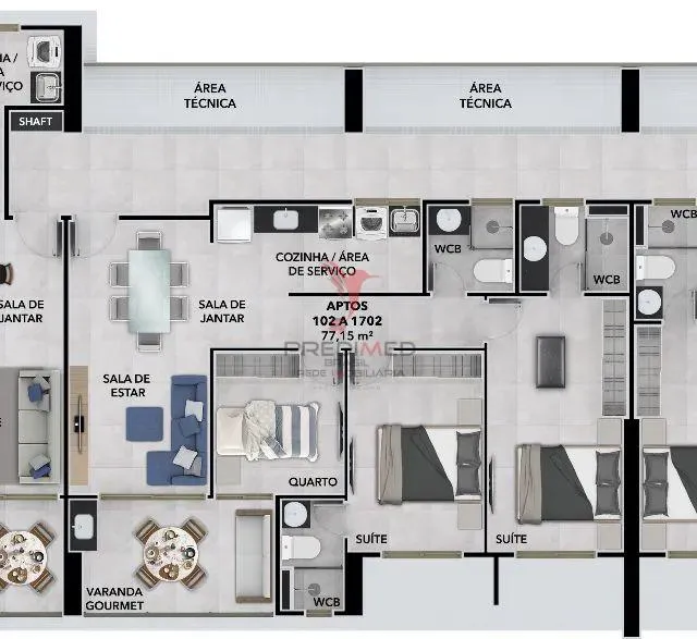 Imagem Apartamento de 3 Quartos no Bessa, previsão de entrega em Outubro/2026, pode financiar