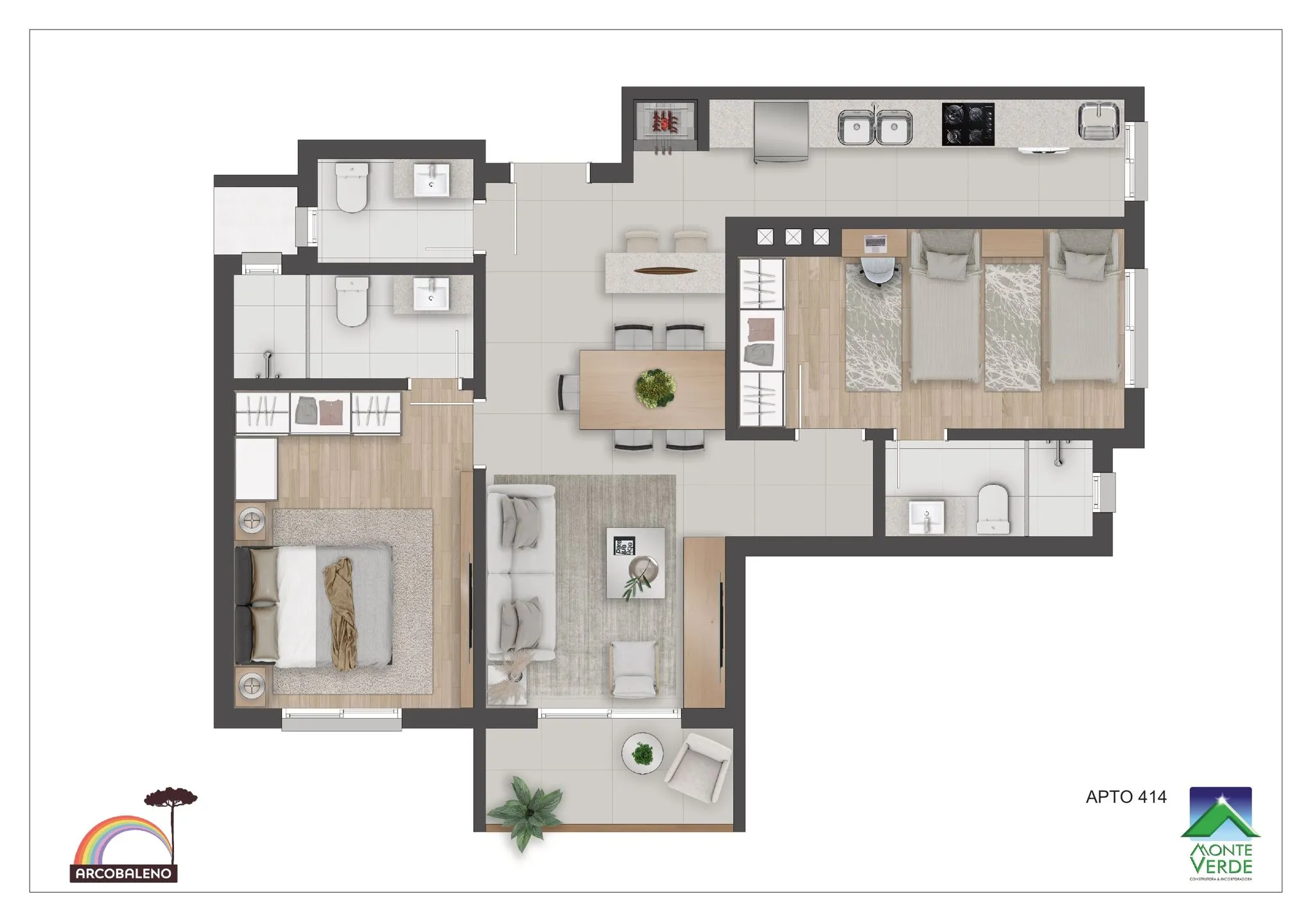 Imagem Apartamento à venda em Gramado, Floresta, com 2 quartos, 68.69m2