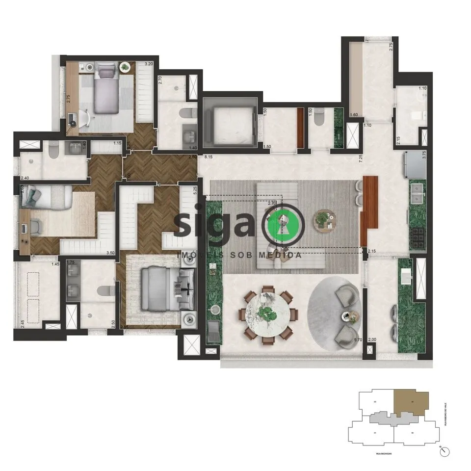 Imagem Apartamento para venda no Brooklin 03 suítes, São Paulo - SP