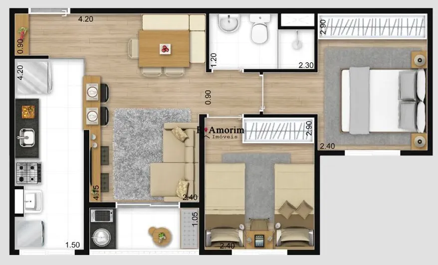 Imagem Oasis Clube Itu - Apartamento a venda em Itu/SP com dois dormitórios em condoiminio clube