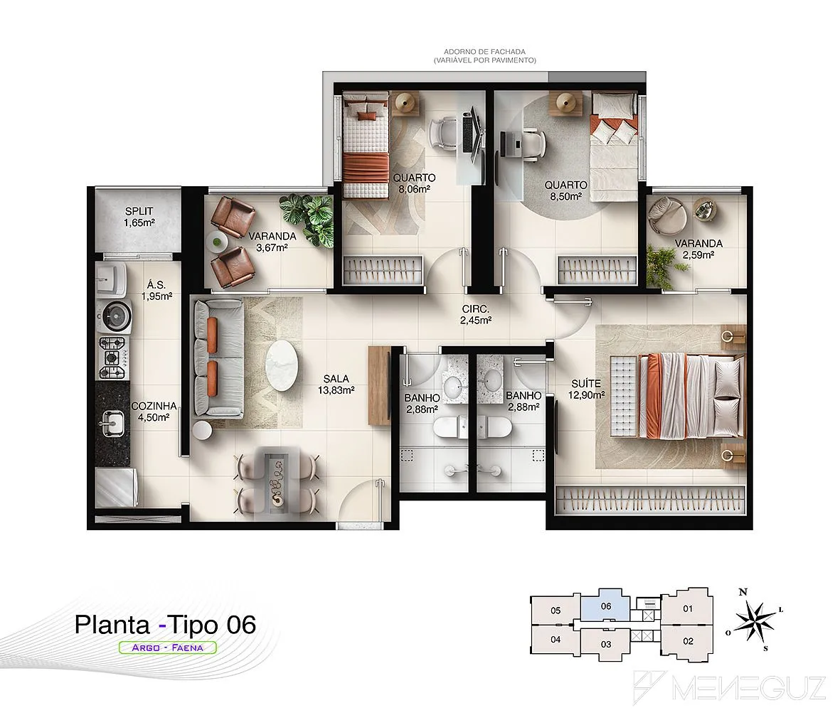 Imagem Faena Residence: 3 quartos com suíte no Jockey de Itaparica (Vila Velha/ES)