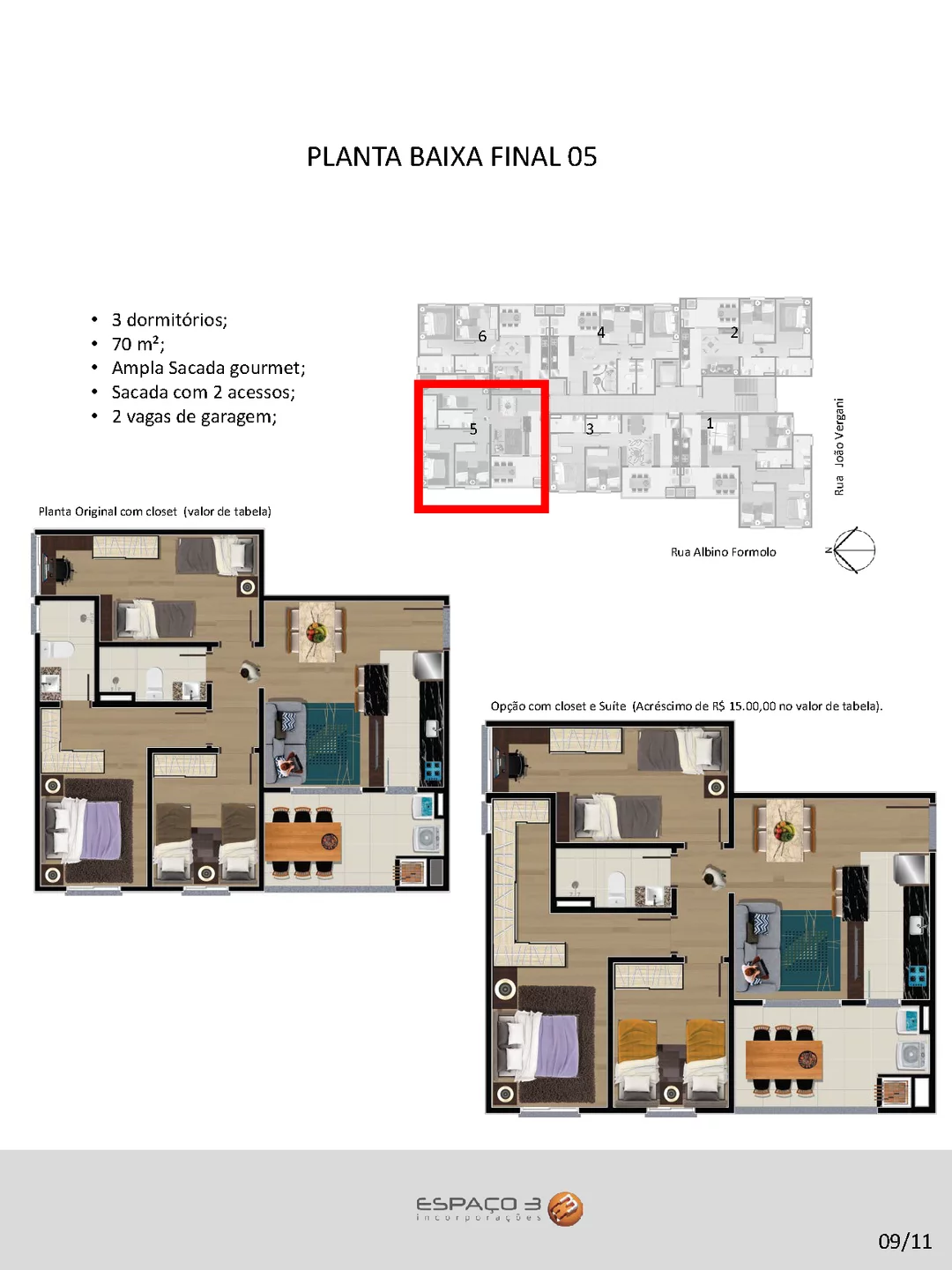 Imagem Apartamento 3 quartos para venda no bairro Cruzeiro em Caxias do Sul