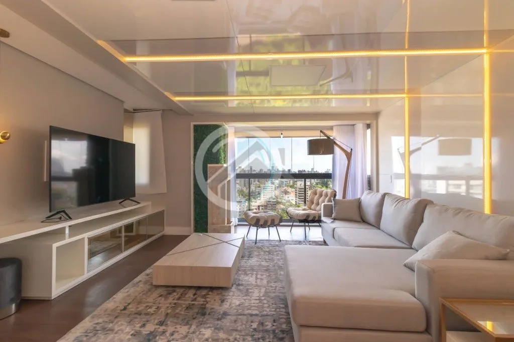 Imagem Apartamento mobiliado, 99 m² de area privativa, sacada integrada, finamente decorado com uma vista ...