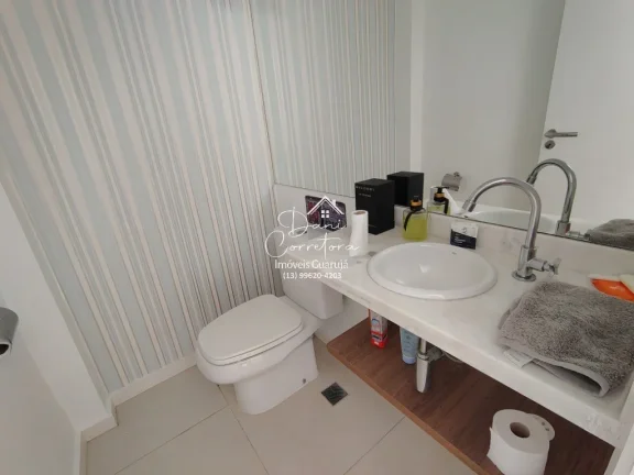 Imagem Apartamento frente mar com lazer, Tombo com 3 Quartos, 3 Suítes, 2 Salas, 4 Banheiros, 3 Vagas de Garagem, 112m²!
