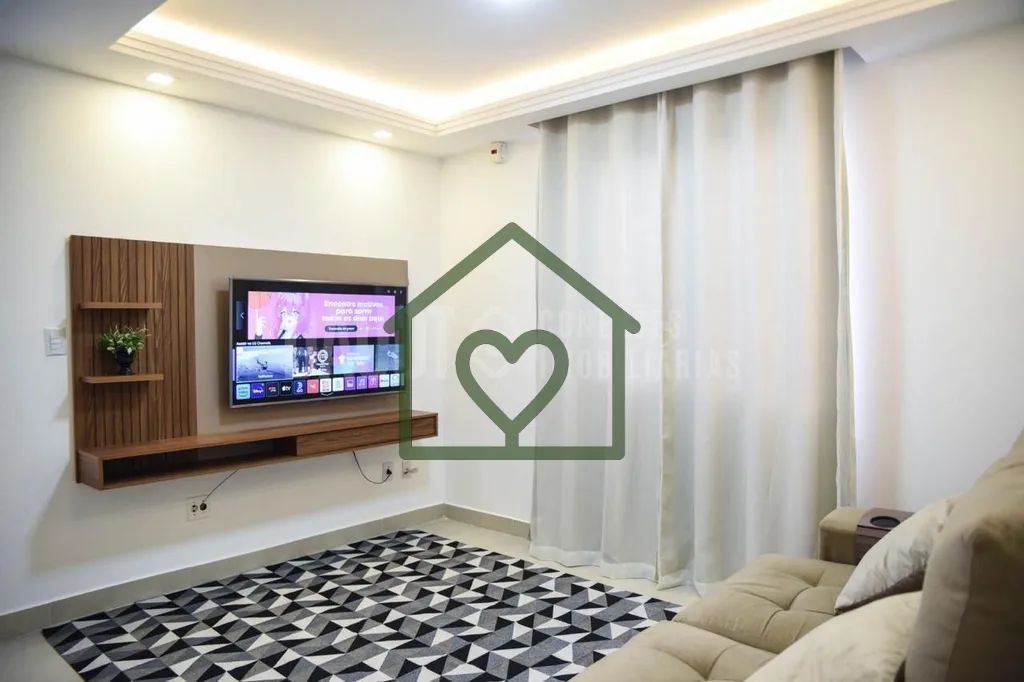 Apartamento de 1 dormitório com excelente distribuição: living, cozinha e área de serviço separ...