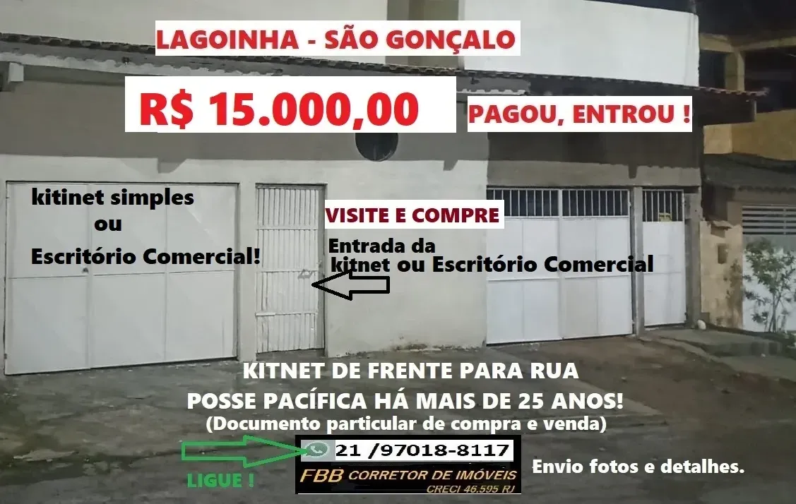 Imagem Kitnet com 1 Quarto à Venda, 25 m² em Miriambi - São Gonçalo