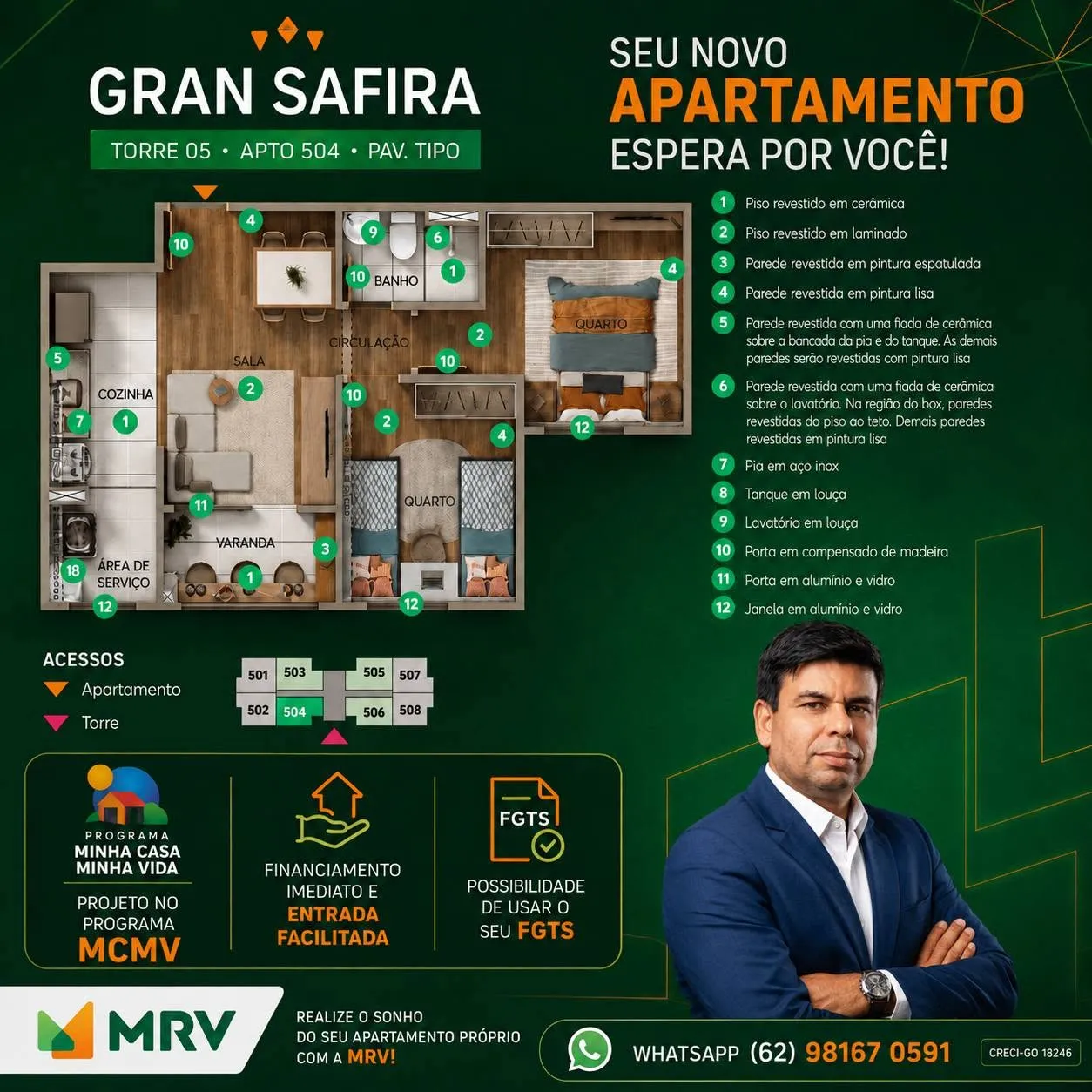 Foto do imóvel Gran Safira , Apartamentos 2/4 C Elevador Na Regiao Do Parque Atheneu em Avenida Bela Vista - Parque Trindade, Aparecida De Goiania - GO