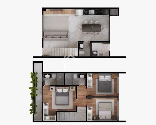 Imagem SOBRADO GEMINADO COM 3 QUARTOS NO AMÉRICA