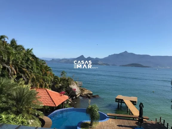 Imagem Casa Frente Mar Tanguá Angra dos Reis-RJ: 5 suítes + dependência, piscina, churrasqueira, píer e mais!