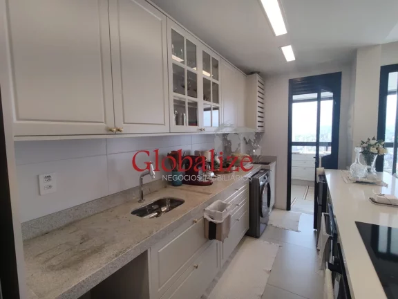 Imagem Apartamento mobiliado de 83 metros 1 dormitório 1 suíte, 2 vagas coberta demarcada com elevador na Aparecida Santos R$1.550.500,00