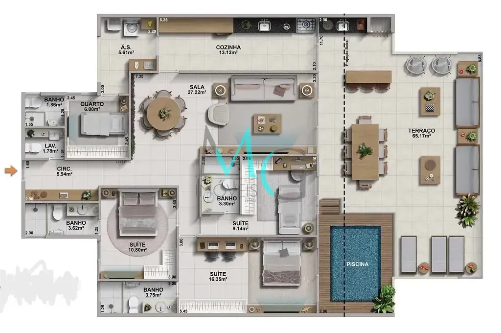 Imagem Apartamento à venda 2 Quartos 2 Suites 1 Vaga 89.11M² Barra da Tijuca Rio de Janeiro - RJ | Aurora