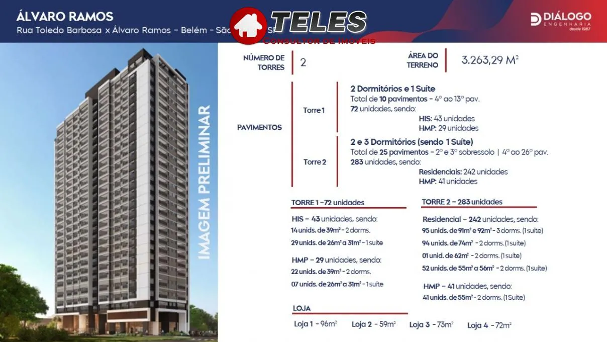Imagem Apartamento a venda em São Paulo, bairro do Belém 1,2,3 dorms.