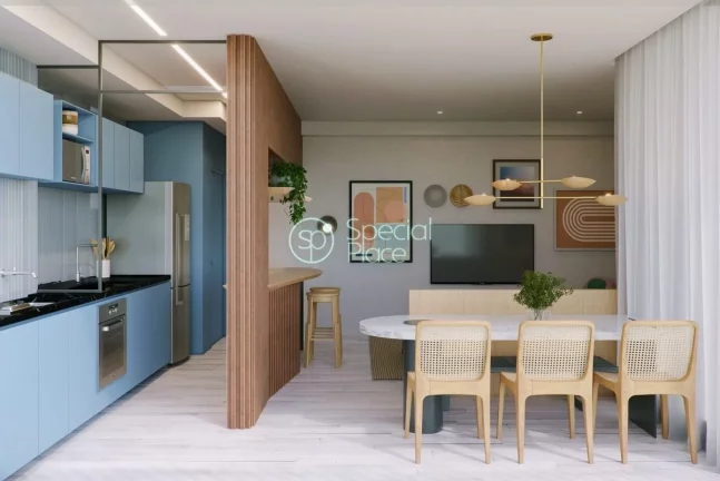 Imagem Apartamento à venda no Brooklin - Área: 62,00m² - Living com varanda - Sala de Jantar - 02 dormit...