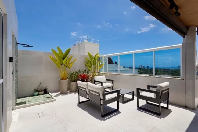 Imagem Excelente cobertura alto padrão vista mar com três quartos home theater a venda em Alphaville l
