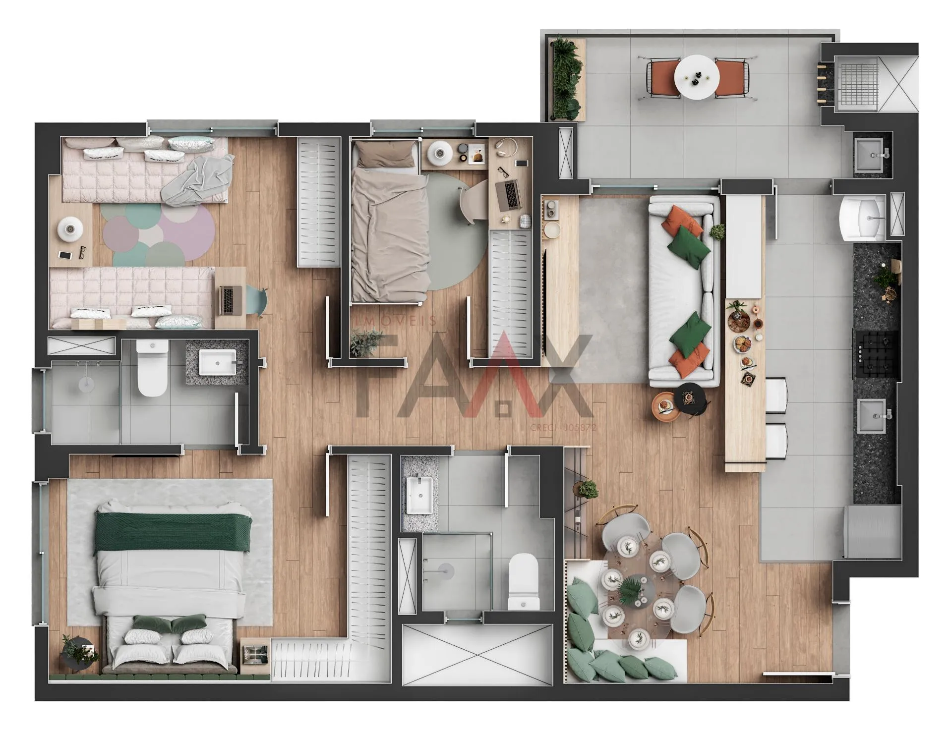Imagem Residencial VisiOn com 2 e 3 quartos na cidade dos lagos em Guarapuava - PR