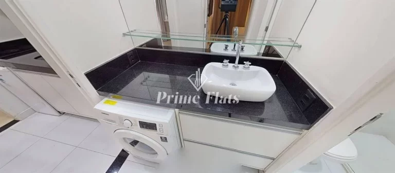 Imagem Flat disponível para locação no QI Intelligence Flat em Moema, com 37m², 1 dormitório e 1 vaga