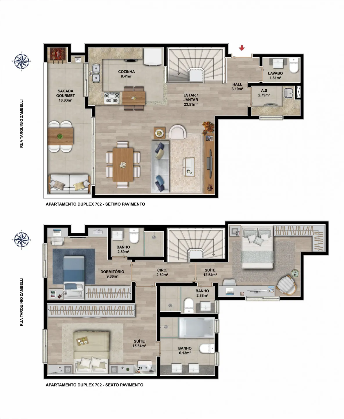 Imagem Apartamento à venda em Caxias do Sul, Nossa Senhora de Lourdes, com 3 quartos, 121.95m2