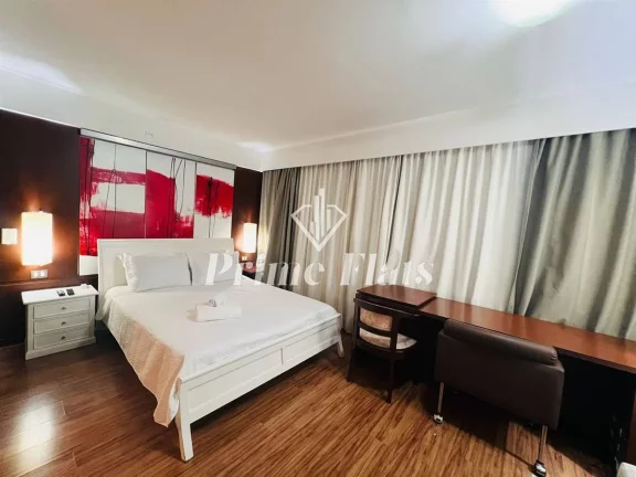 Foto do imóvel Flat disponível para locação no Meliá Ibirapuera, com 26m², 1 dormitório e 1 vaga em Avenida Ibirapuera