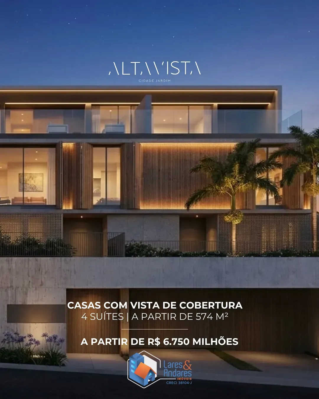 Foto do imóvel Casa no condomínio Alta Vista para venda com 4 quartos, sendo 4 suítes, 575m² em Rua Professor Otávio Ferrari