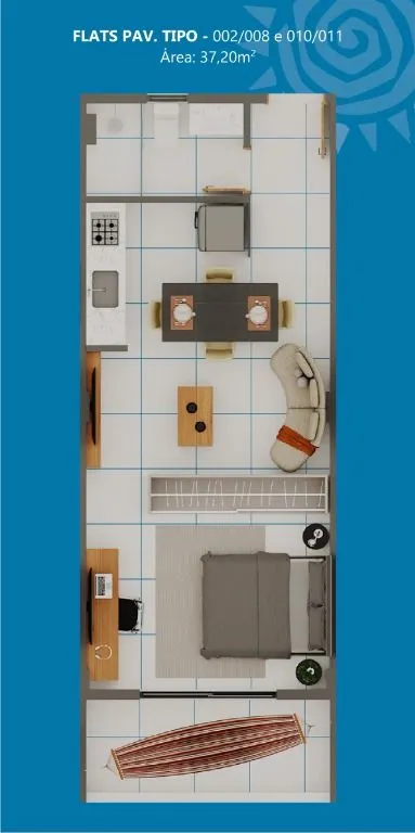 Imagem Flat com 1 dormitório à venda, 44 m² por R$ 354.999,00 - Jacumã - Conde/PB