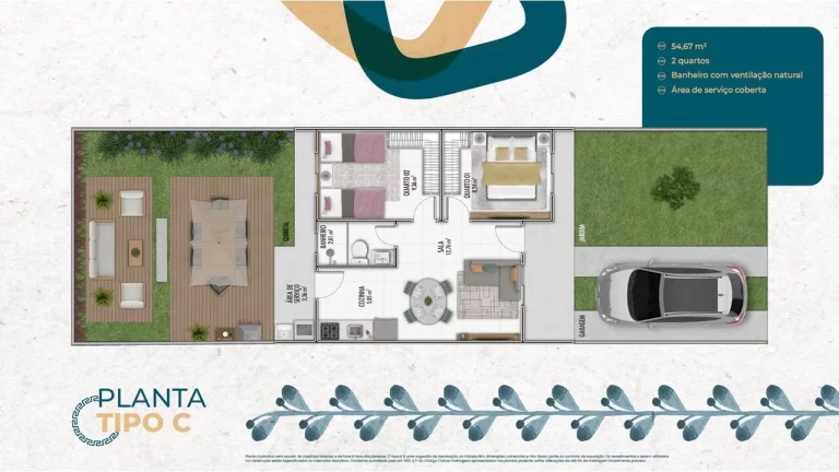 Imagem Casa Nova no Residencial Creta em São José dos Pinhais - R$311 mil