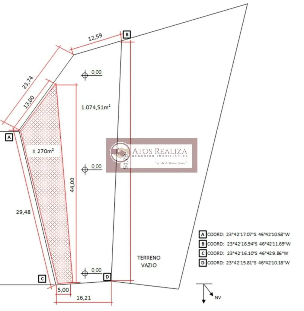 Imagem Terreno à venda em Interlagos, São Paulo, 1075m2 por R$ 1.250.000. Oportunidade única! Confira detalhes.