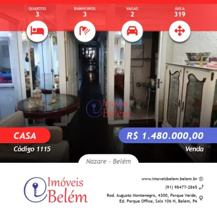 Imagem imóveis Belém vende casa na José Malcher