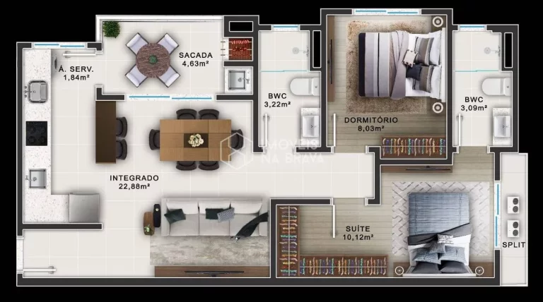 Imagem APARTAMENTO A VENDA RESIDENCIAL ALAMEDA JARDINS 2 QUARTOS 1 VAGA - SAO JUDAS - ITAJAI/SC