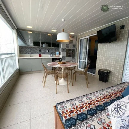 Imagem Apartamento Frente Mar com 3 dormitórios, sendo 3 suítes à venda, 166 m² por R$ 1.950.000 - Aviação - Praia Grande/SP