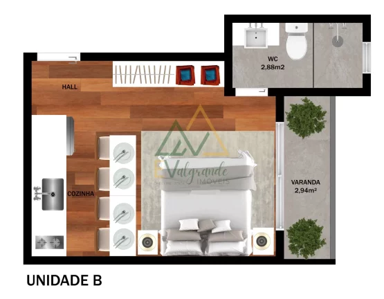 Imagem Apartamento Studio à venda no Boa Vista Curitiba PR