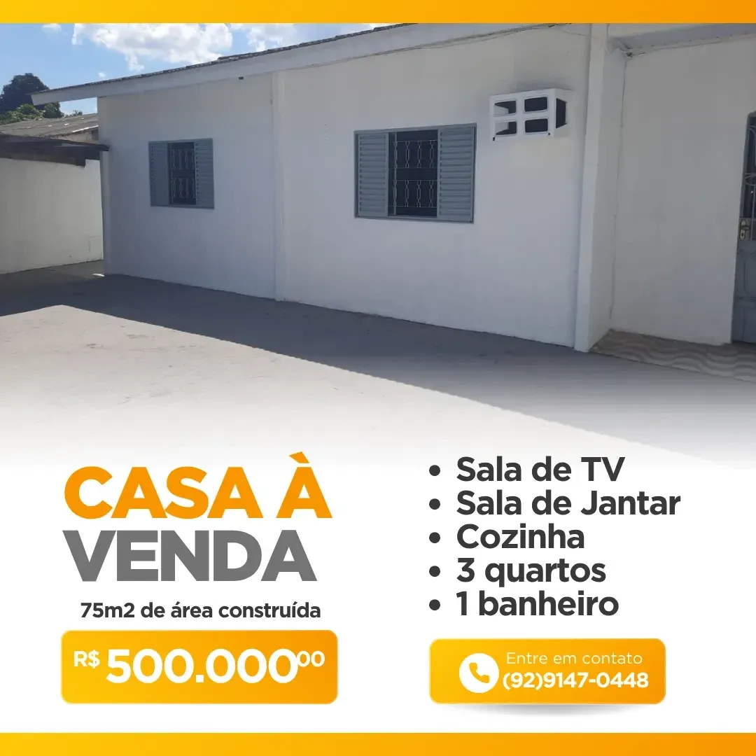 Imagem Casa com 3 Quartos à Venda, 75 m² em Alvorada - Manaus