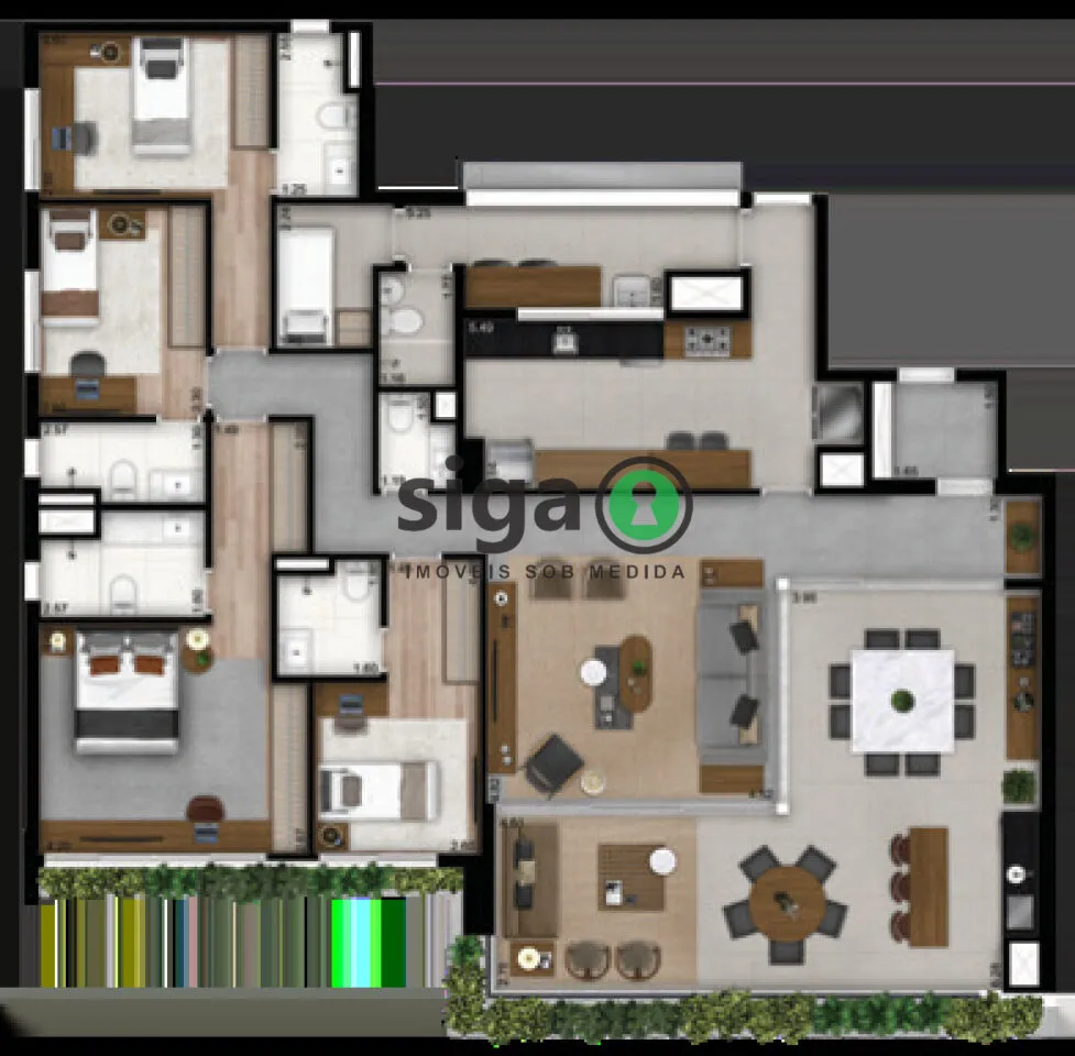 Imagem Apto à venda recém entregue, com 201m², no contrapiso, no Brooklin, Sem Mobilia, Brooklin
