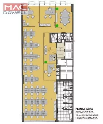 Imagem Sala comercial com 150 m² / 9° Andar - LOCAÇÃO - Botafogo/RJ